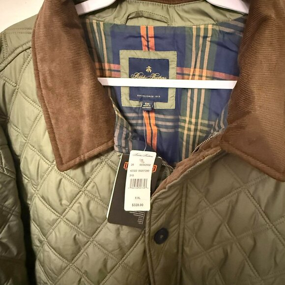 Brooks Brothers Big Tall Paddock Diamond Quilted Coat Green - Picture 6 of 6